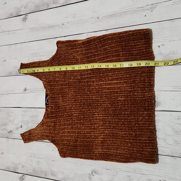 Art Class Juniors 14-16 Velour like Brown Tank top - Picture 3 of 6